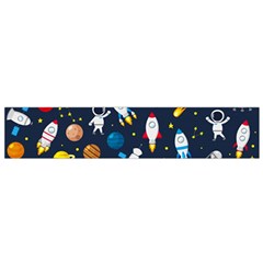 Big Set Cute Astronauts Space Planets Stars Aliens Rockets Ufo Constellations Satellite Moon Rover V Small Flano Scarf by Nexatart