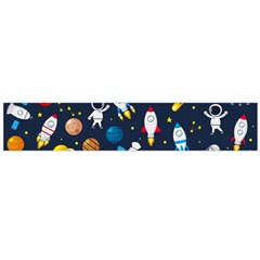 Big Set Cute Astronauts Space Planets Stars Aliens Rockets Ufo Constellations Satellite Moon Rover V Large Flano Scarf  by Nexatart