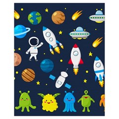 Big Set Cute Astronauts Space Planets Stars Aliens Rockets Ufo Constellations Satellite Moon Rover V Drawstring Bag (small) by Nexatart