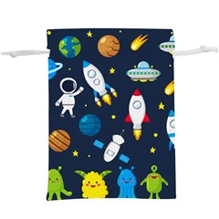 Big Set Cute Astronauts Space Planets Stars Aliens Rockets Ufo Constellations Satellite Moon Rover V  Lightweight Drawstring Pouch (xl) by Nexatart