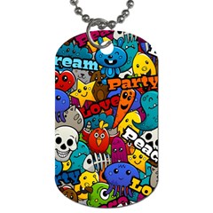 Graffiti Characters Seamless Pattern Dog Tag (one Side) by Nexatart