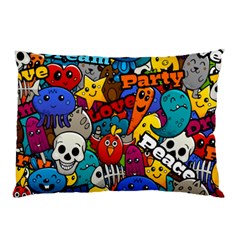 Graffiti Characters Seamless Pattern Pillow Case by Nexatart