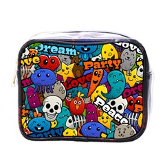 Graffiti Characters Seamless Pattern Mini Toiletries Bag (one Side) by Nexatart