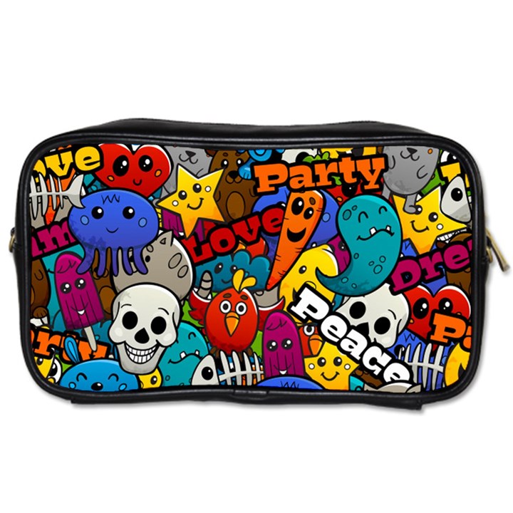 Graffiti Characters Seamless Pattern Toiletries Bag (Two Sides)