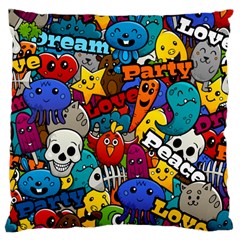 Graffiti Characters Seamless Pattern Large Cushion Case (two Sides) by Nexatart