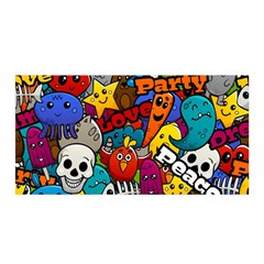 Graffiti Characters Seamless Pattern Satin Wrap by Nexatart