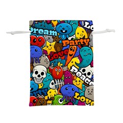 Graffiti Characters Seamless Pattern Lightweight Drawstring Pouch (l) by Nexatart