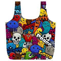 Graffiti Characters Seamless Pattern Full Print Recycle Bag (xxl)