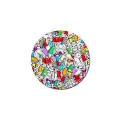 Graffiti Characters Seamless Pattern Golf Ball Marker (10 Pack) by Nexatart