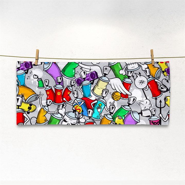 Graffiti Characters Seamless Pattern Hand Towel