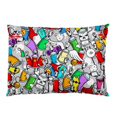 Graffiti Characters Seamless Pattern Pillow Case (two Sides) by Nexatart