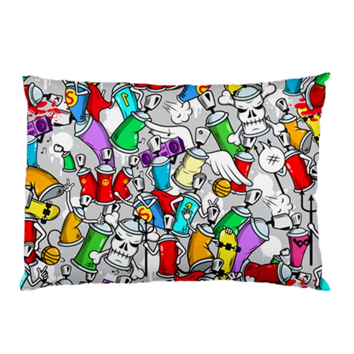 Graffiti Characters Seamless Pattern Pillow Case (Two Sides)