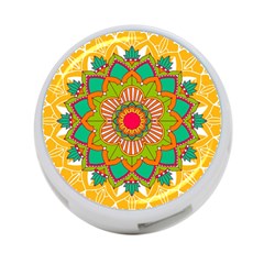 Mandala Patterns Yellow 4-port Usb Hub (one Side) by Nexatart