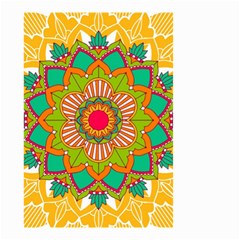 Mandala Patterns Yellow Small Garden Flag (two Sides) by Nexatart