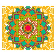 Mandala Patterns Yellow Double Sided Flano Blanket (small)  by Nexatart