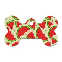 Cute Watermelon Seamless Pattern Dog Tag Bone (two Sides) by Nexatart