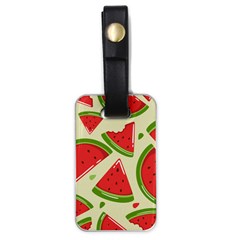 Cute Watermelon Seamless Pattern Luggage Tag (one Side) by Nexatart