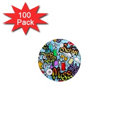 Graffiti Characters Seamless Patternm 1  Mini Magnets (100 Pack)  by Nexatart