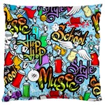 Graffiti Characters Seamless Patternm Large Flano Cushion Case (Two Sides) Front