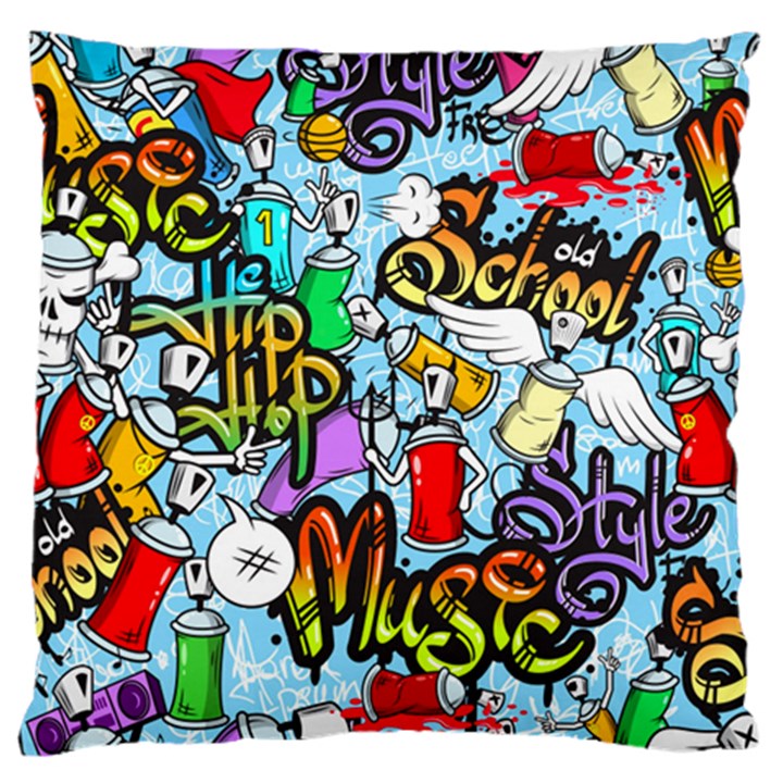 Graffiti Characters Seamless Patternm Large Flano Cushion Case (Two Sides)