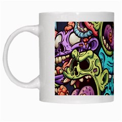 Zombie Heads Pattern White Mugs by Nexatart