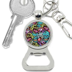 Zombie Heads Pattern Bottle Opener Key Chain by Nexatart