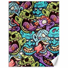 Zombie Heads Pattern Canvas 12  X 16  by Nexatart