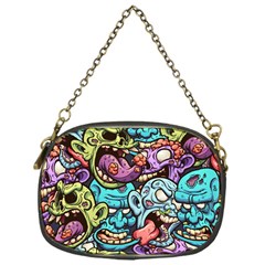 Zombie Heads Pattern Chain Purse (one Side)