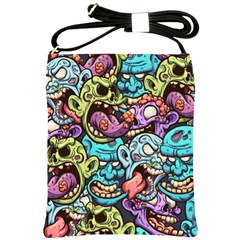 Zombie Heads Pattern Shoulder Sling Bag by Nexatart