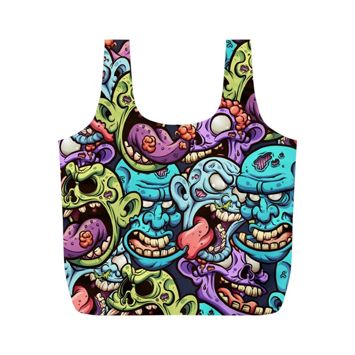 Zombie Heads Pattern Full Print Recycle Bag (M)