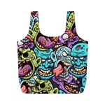 Zombie Heads Pattern Full Print Recycle Bag (M) Back