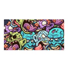 Zombie Heads Pattern Satin Wrap by Nexatart