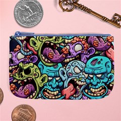 Zombie Heads Pattern Large Coin Purse by Nexatart