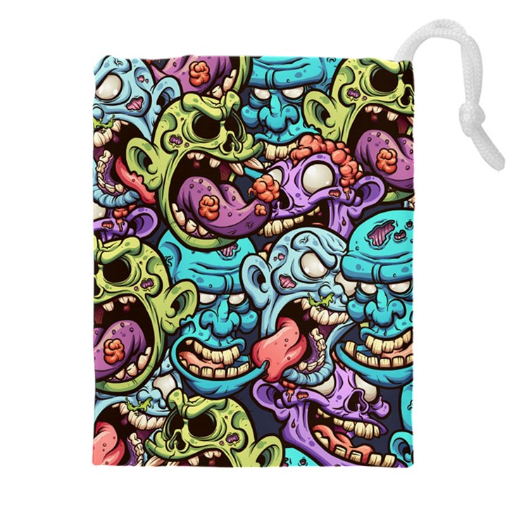 Zombie Heads Pattern Drawstring Pouch (4XL)