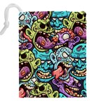 Zombie Heads Pattern Drawstring Pouch (4XL) Back