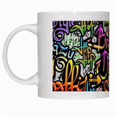 Graffiti Word Seamless Pattern White Mugs by Nexatart