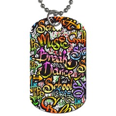 Graffiti Word Seamless Pattern Dog Tag (one Side) by Nexatart