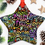 Graffiti Word Seamless Pattern Star Ornament (Two Sides) Front