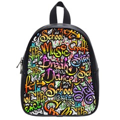 Graffiti Word Seamless Pattern School Bag (small) by Nexatart