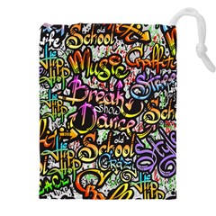 Graffiti Word Seamless Pattern Drawstring Pouch (4xl) by Nexatart