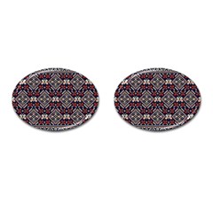 Ukrainian Folk Seamless Pattern Ornament Cufflinks (oval) by Nexatart