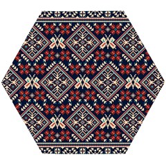 Ukrainian Folk Seamless Pattern Ornament Wooden Puzzle Hexagon by Nexatart