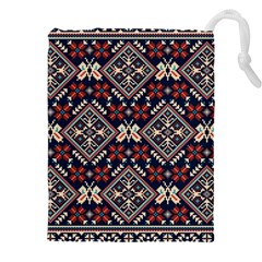 Ukrainian Folk Seamless Pattern Ornament Drawstring Pouch (5xl) by Nexatart