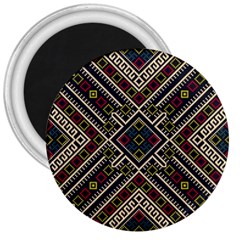 Zentangle Style Geometric Ornament Pattern 3  Magnets by Nexatart