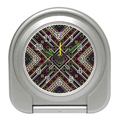 Zentangle Style Geometric Ornament Pattern Travel Alarm Clock