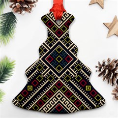 Zentangle Style Geometric Ornament Pattern Christmas Tree Ornament (two Sides)