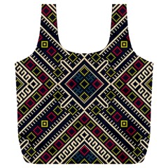 Zentangle Style Geometric Ornament Pattern Full Print Recycle Bag (xxxl)