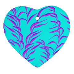 Branches Leaves Colors Summer Heart Ornament (two Sides)