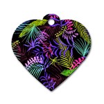 Leaves Nature Design Plant Dog Tag Heart (Two Sides) Front