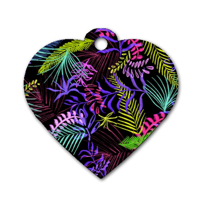 Leaves Nature Design Plant Dog Tag Heart (Two Sides)